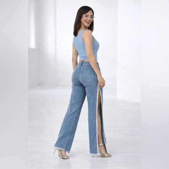 TEMPTATION CUT DENIM Slit Pants – Bold Move Edition - Picture 5 of 15
